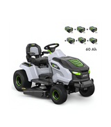EGO TR4201E Akku-Aufsitzrasenmäher-Set, 107 cm Schnittbreite, 6 x 10-Ah-Akkus und Schnellladegerät