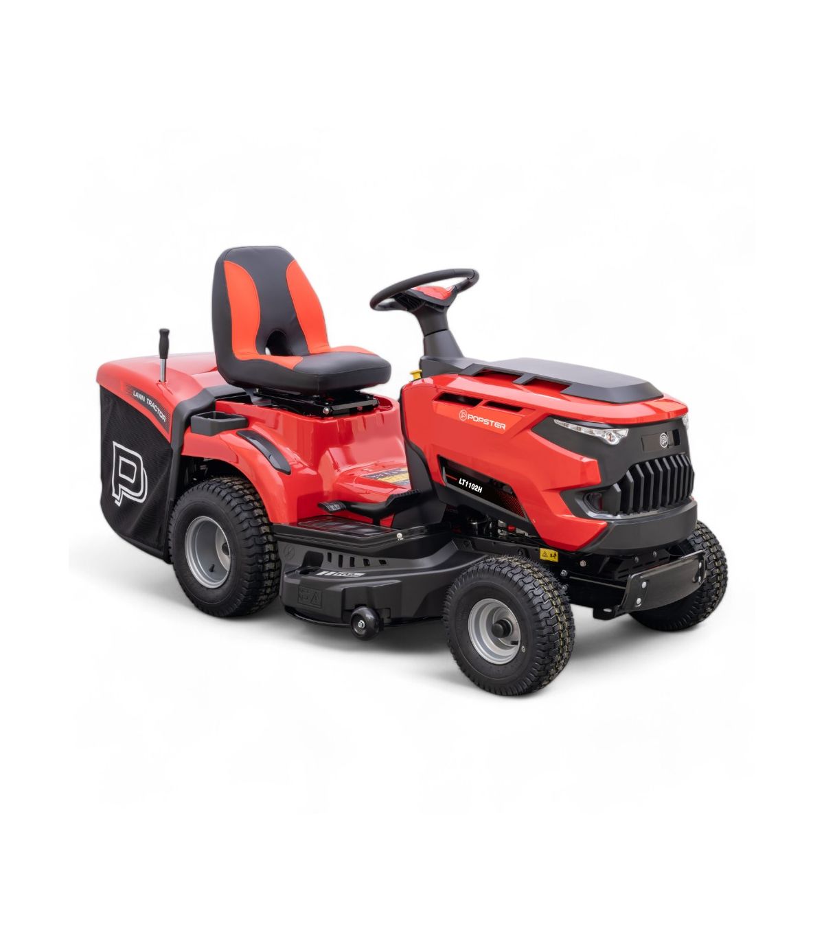 Aufsitzrasenmäher, 102 cm Schnittbreite, 586 cm³ LONCIN-Motor, Mulchfunktion, 245 l Grasfangkorb – POPSTER LT1-102H
